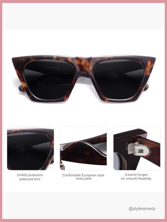Trendy Oversized Square Cateye Polarized Sunglasses Big Frame Shades main image 4